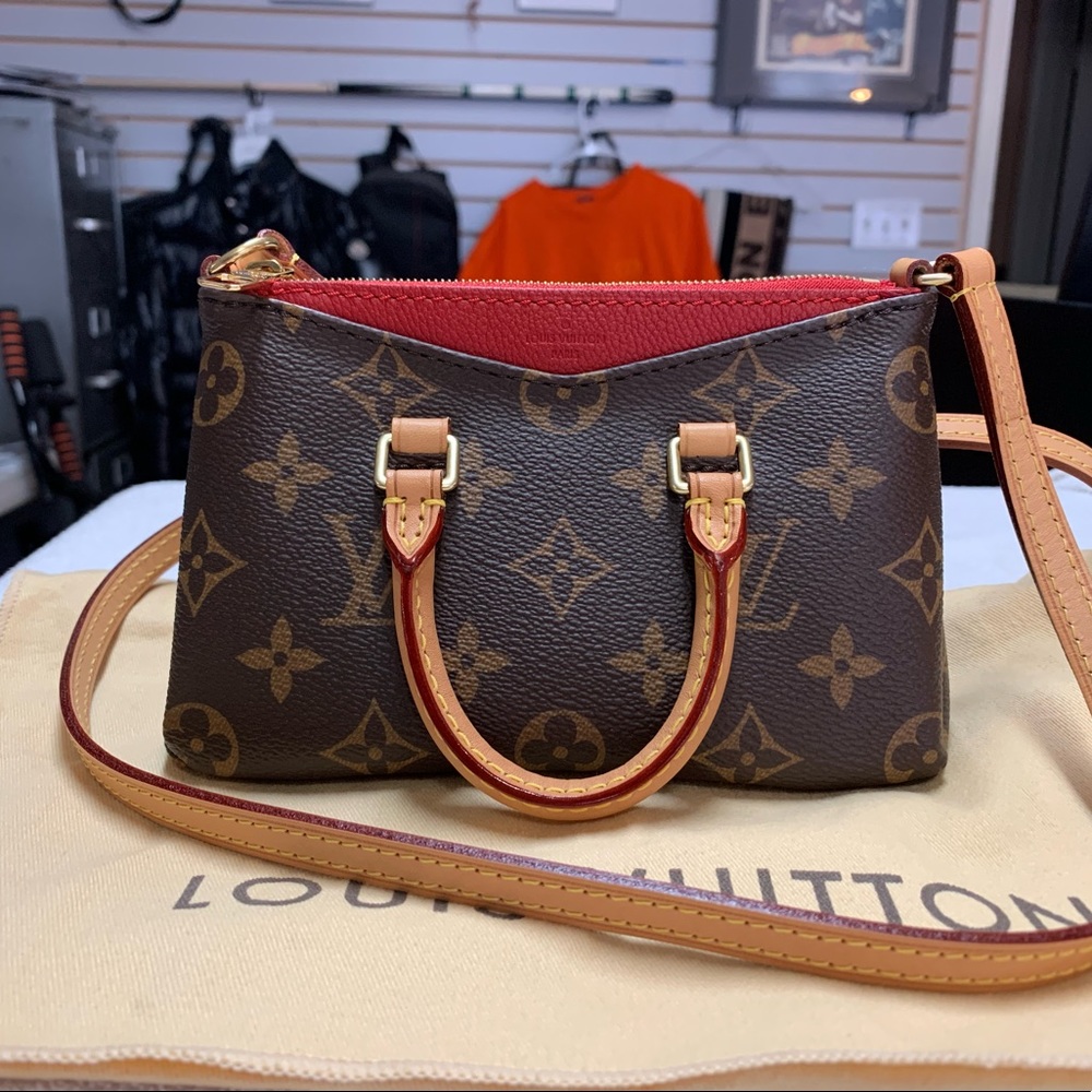 Louis Vuitton Nano Pallas Red Monogram Bag